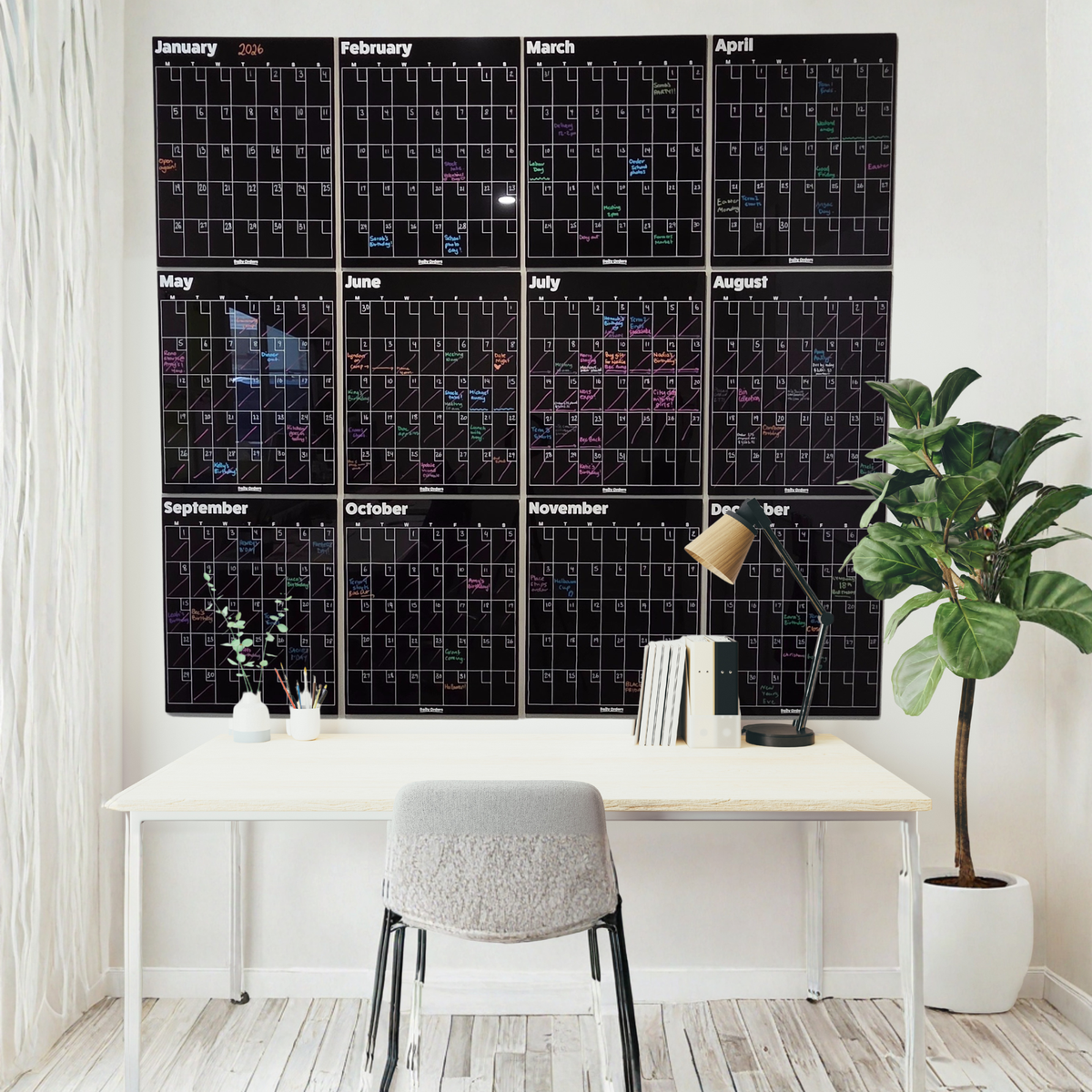 12 Month Planner - Portrait | Portrait | Black