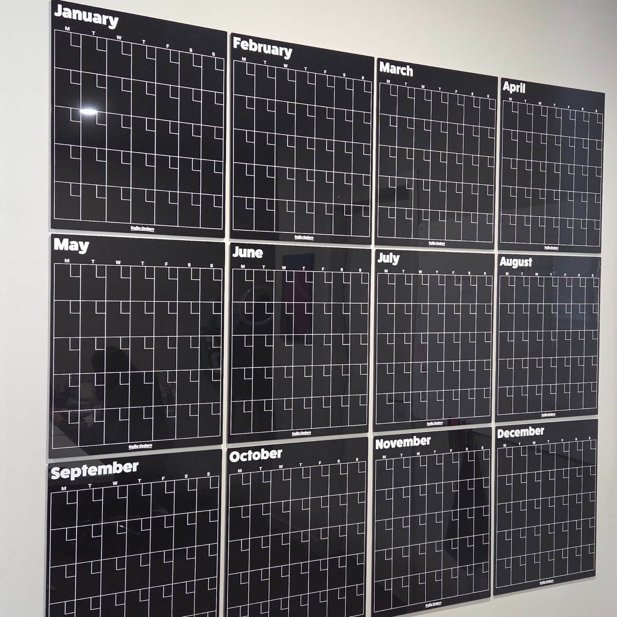 12 Month Planner - Portrait | Portrait | Black