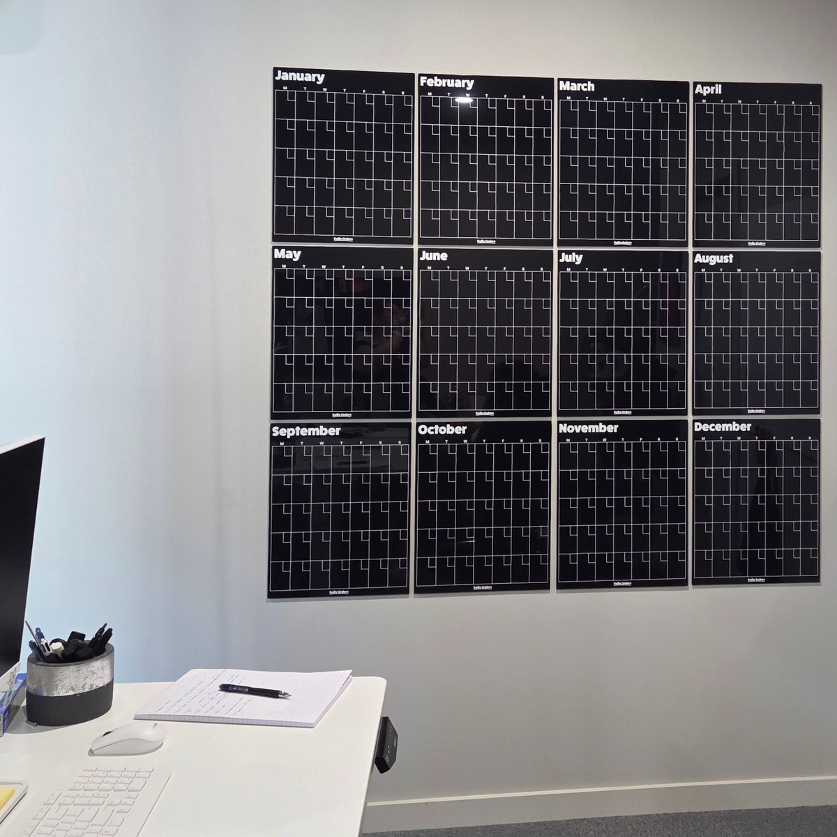 12 Month Planner - Portrait | Portrait | Black