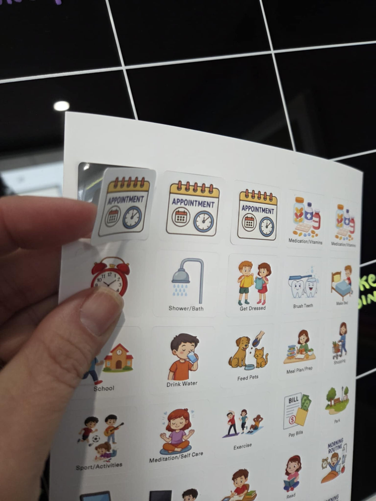 Daily Orders Static Cling Stickers Static Cling Stickers | Routine Visual Aids - S - A5