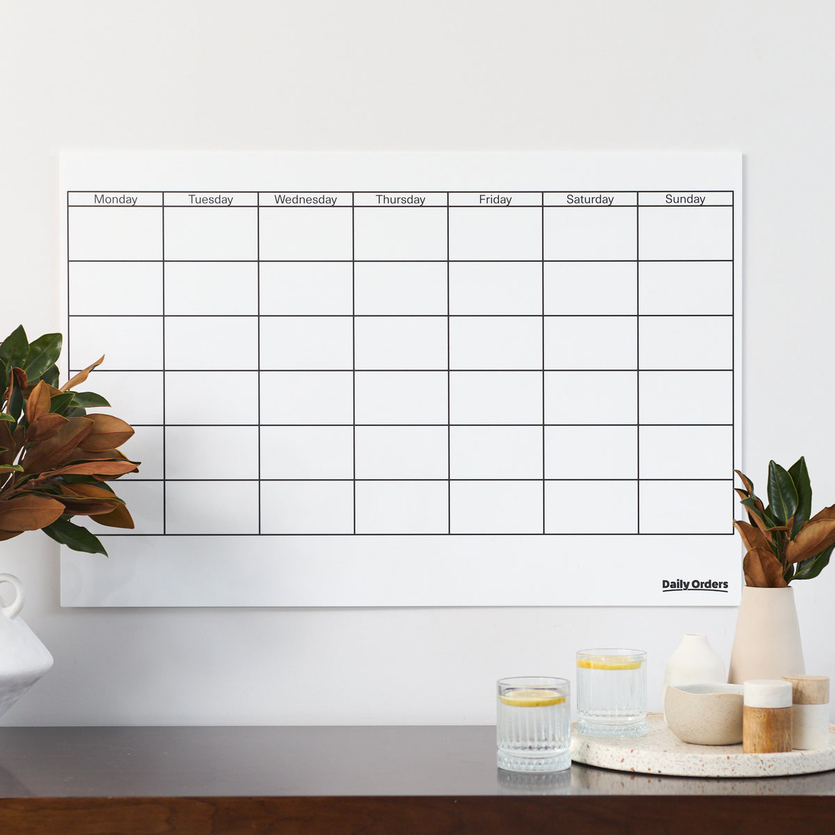 Daily Orders Monthly Planning Support Bundle | M - 60x90cm / White