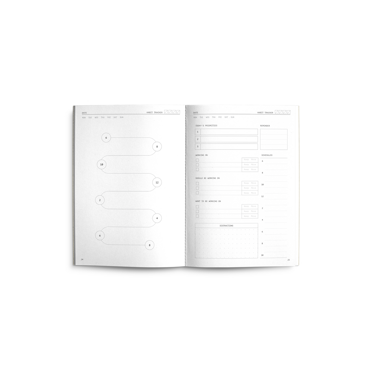 Fast Brain Daily Productivity Planner | Single Notebook | Terracotta