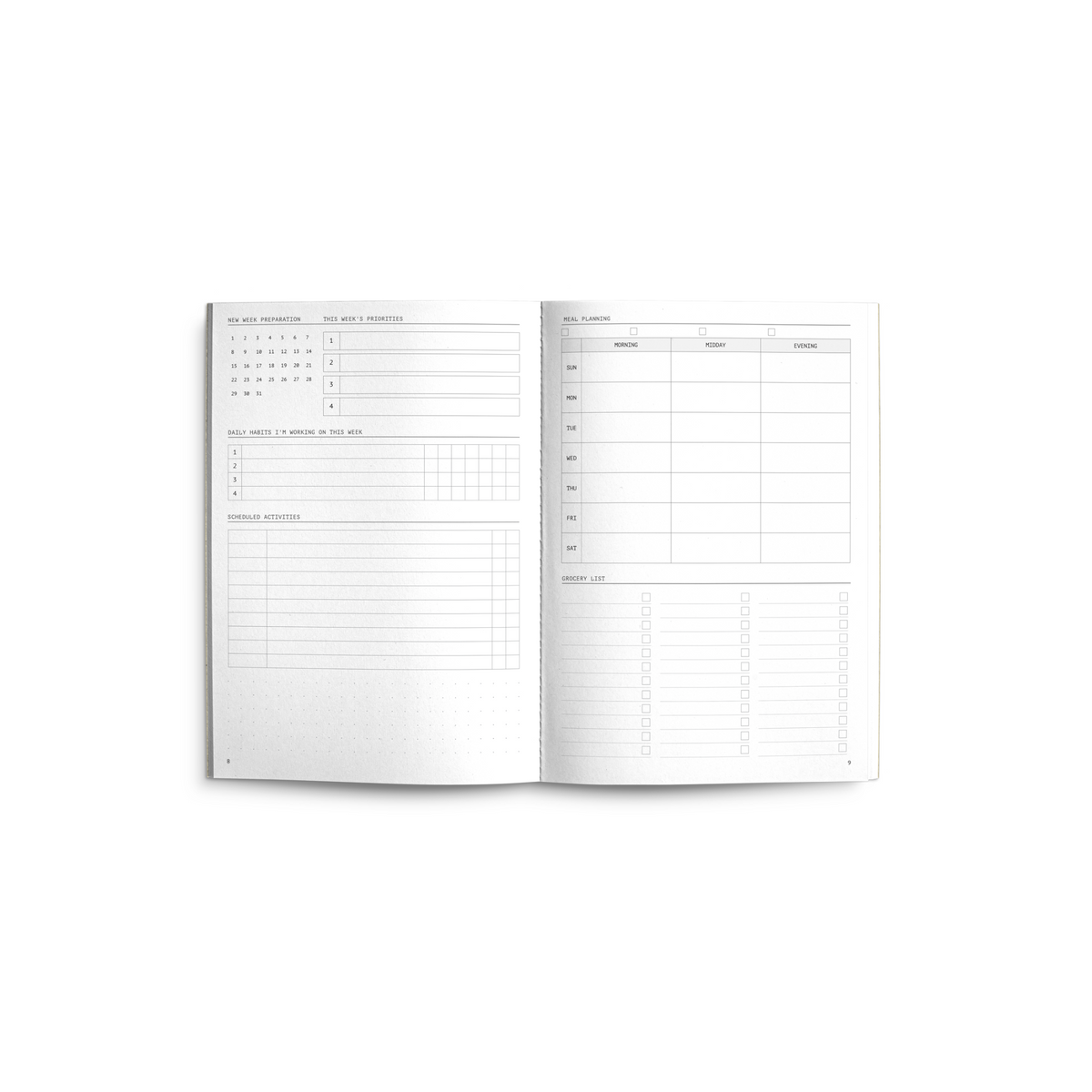 Fast Brain Daily Productivity Planner | Single Notebook | Terracotta