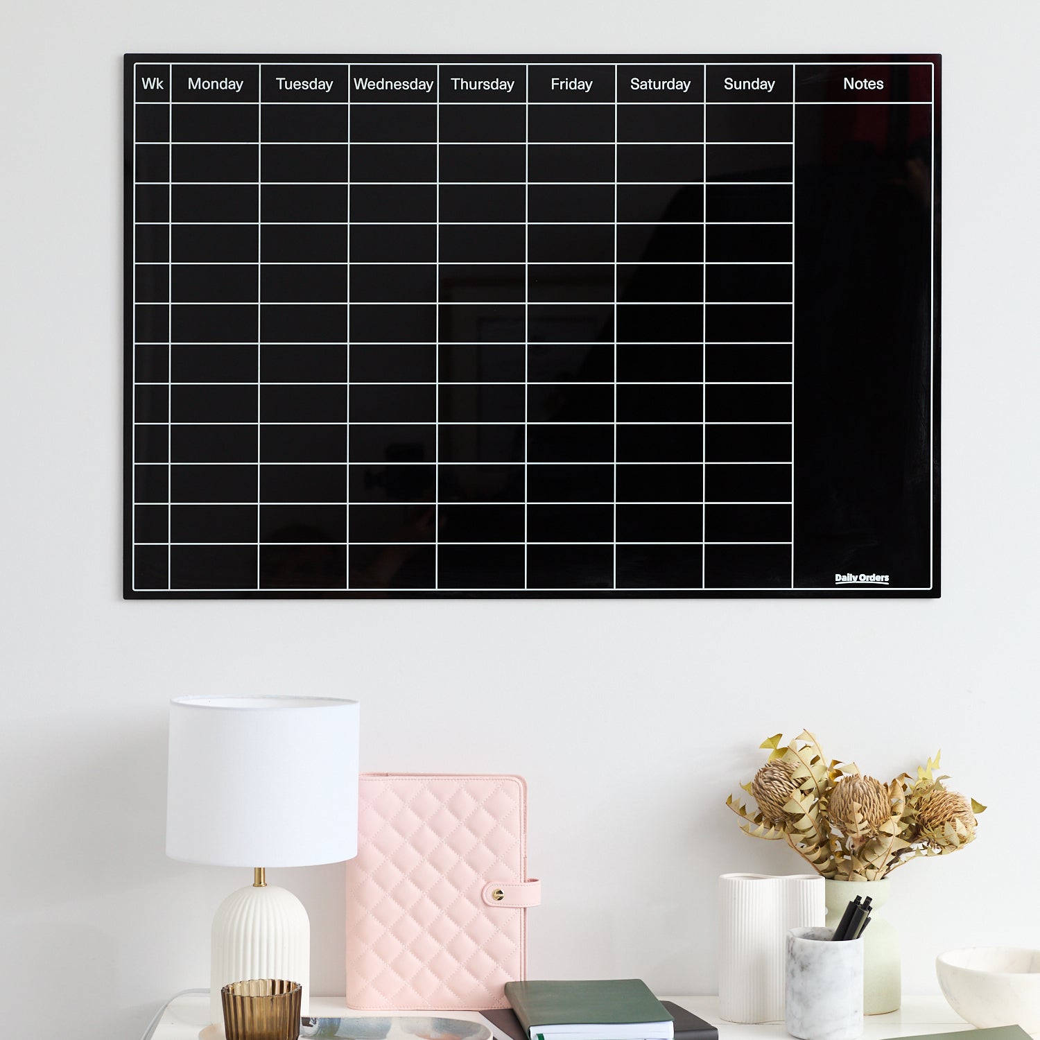 Daily Orders Planner M / Black Term Planner | Landscape | Black