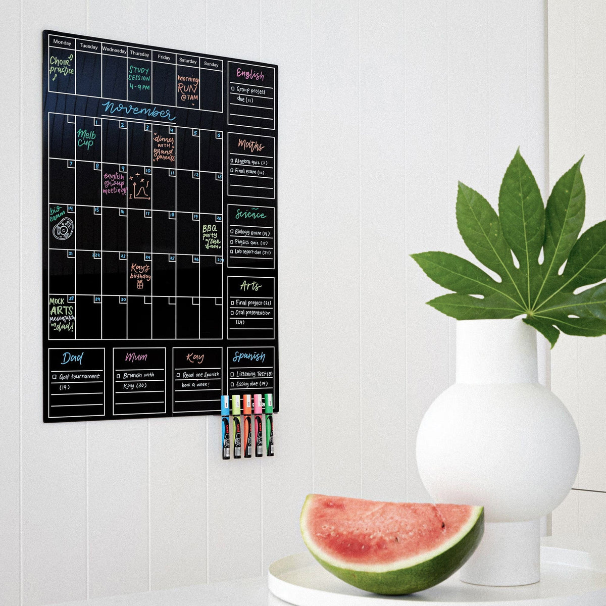 Daily Orders Command Centre Wall Planner | M - 60x90cm / Black