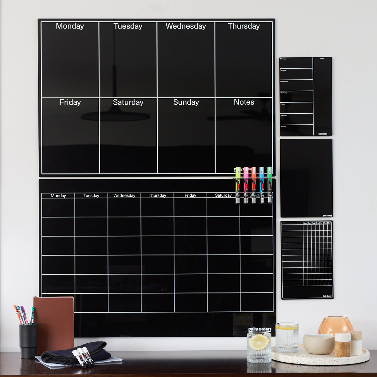 Daily Orders Black Mega Planning Bundle | M - 60x90cm / Black