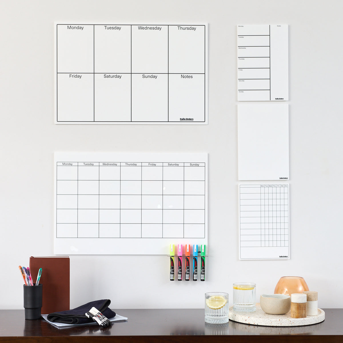 Daily Orders White Mega Planning Bundle | S - 40x60cm / White