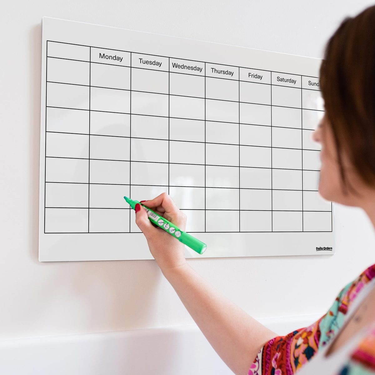 Daily Orders Personalised Wall Planner | M - 60x90cm / White