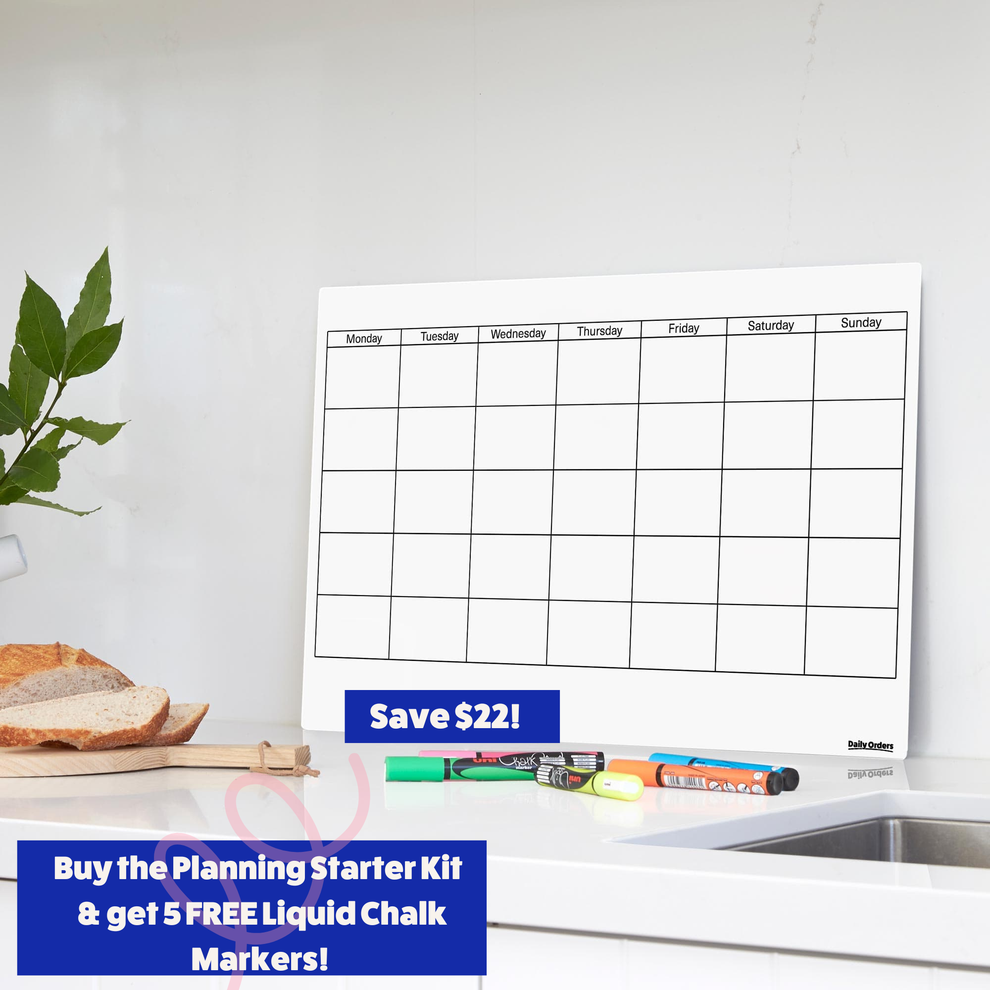 Daily Orders Planner S / White Planning Starter Kit | Landscape | White