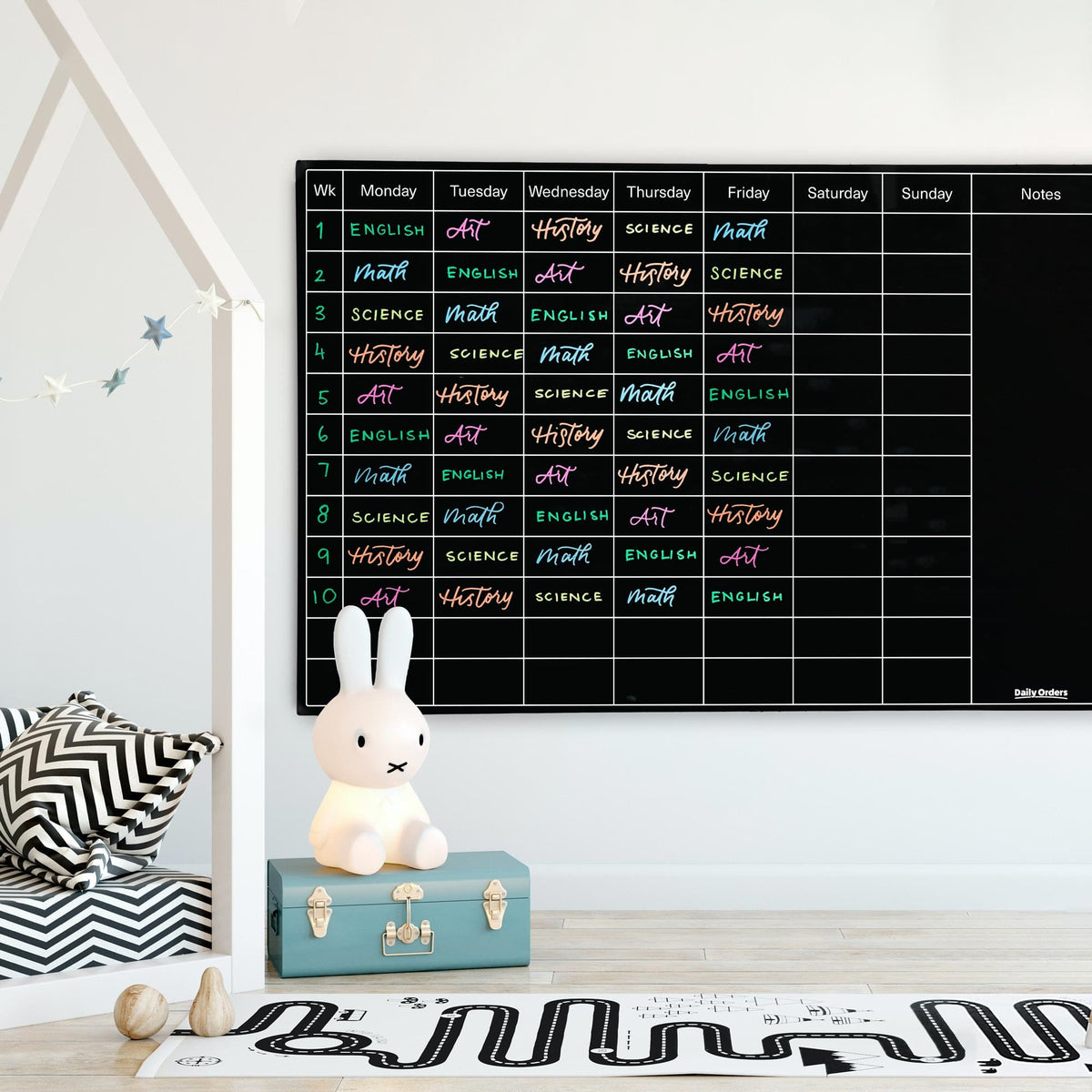 Daily Orders Planner M / Black Term Planner | Landscape | Black