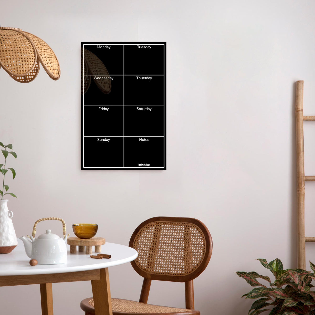 Daily Orders Weekly Wall Planner | S - 40x60cm / Black