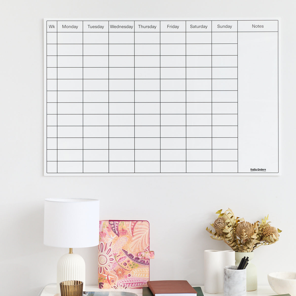 Daily Orders Planner M / White Term Planner | Landscape | White