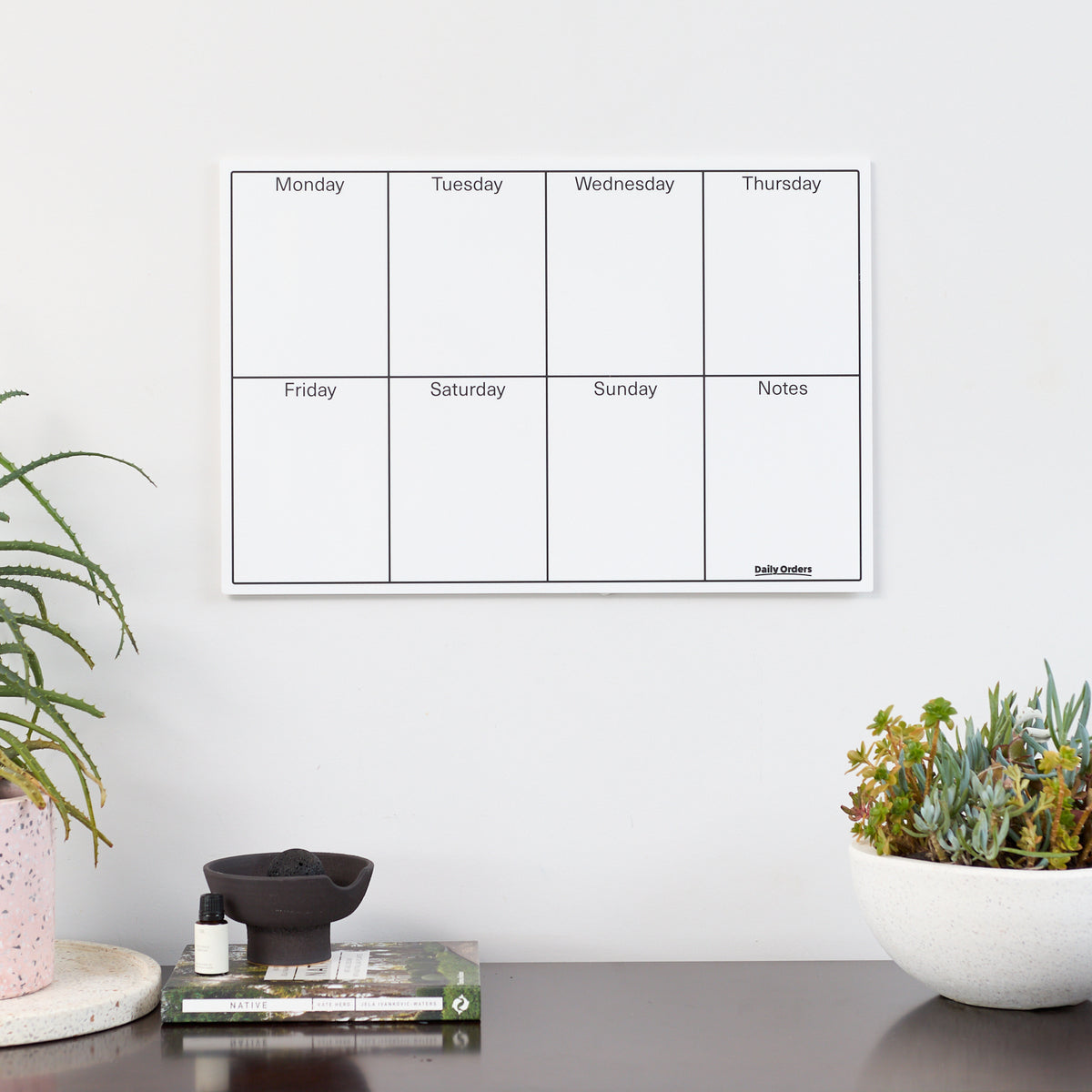 Daily Orders Weekly Wall Planner | S - 40x60cm / White