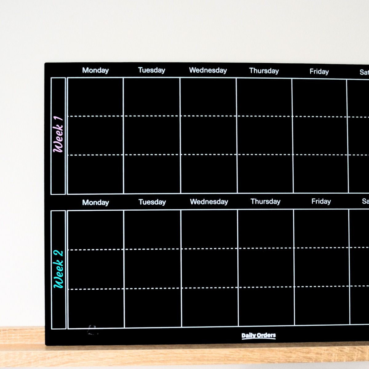 Daily Orders Weekly Planner S / Black Fortnight Planner | Landscape | Black | With Personalisation