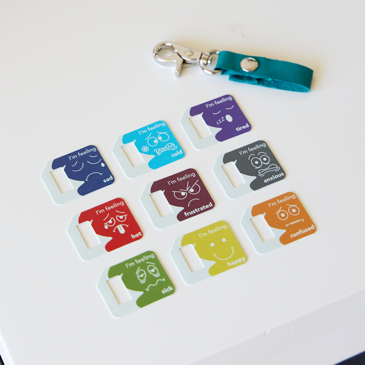 Bag Tags Emotions Set | Turquoise