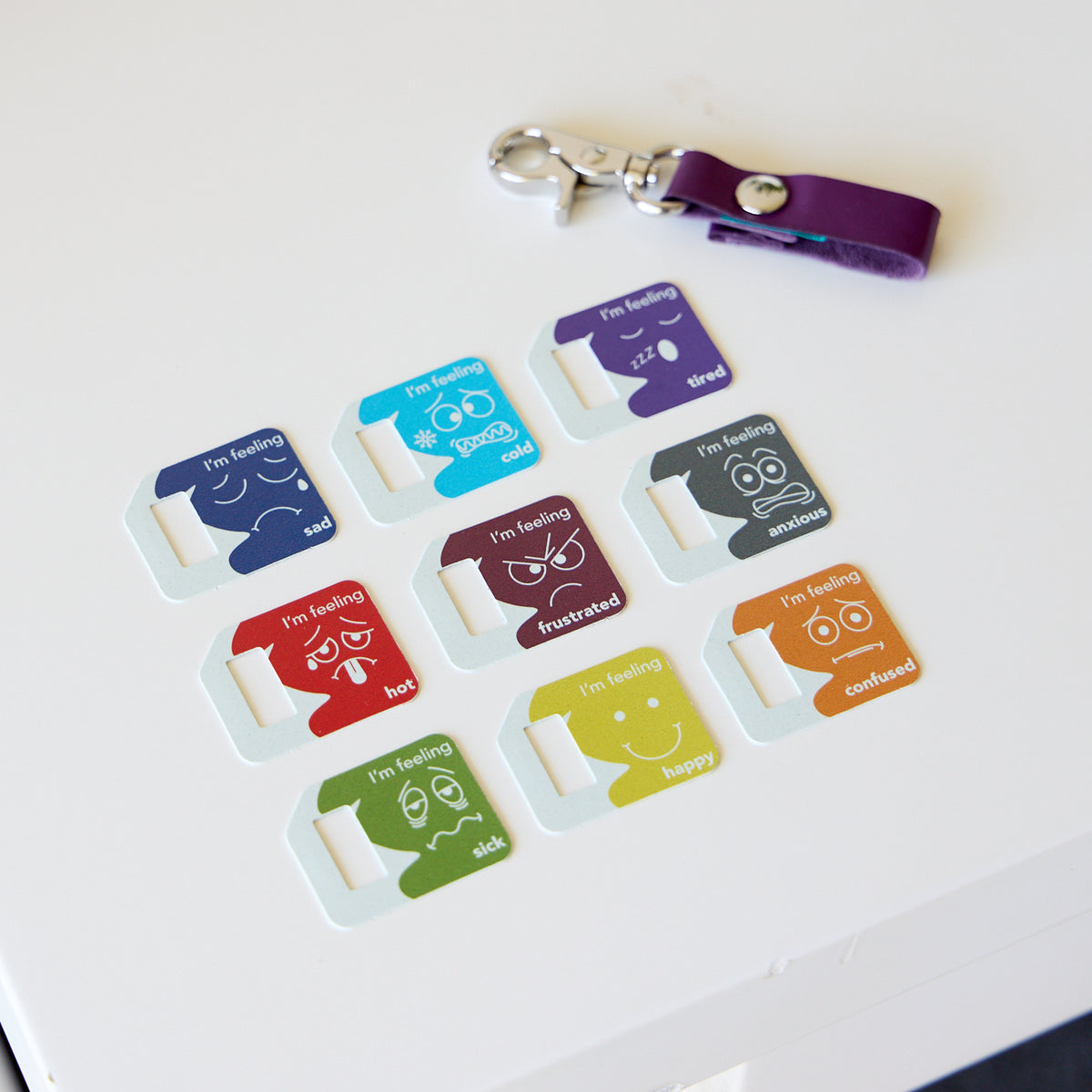 Bag Tags Emotions Set | Purple