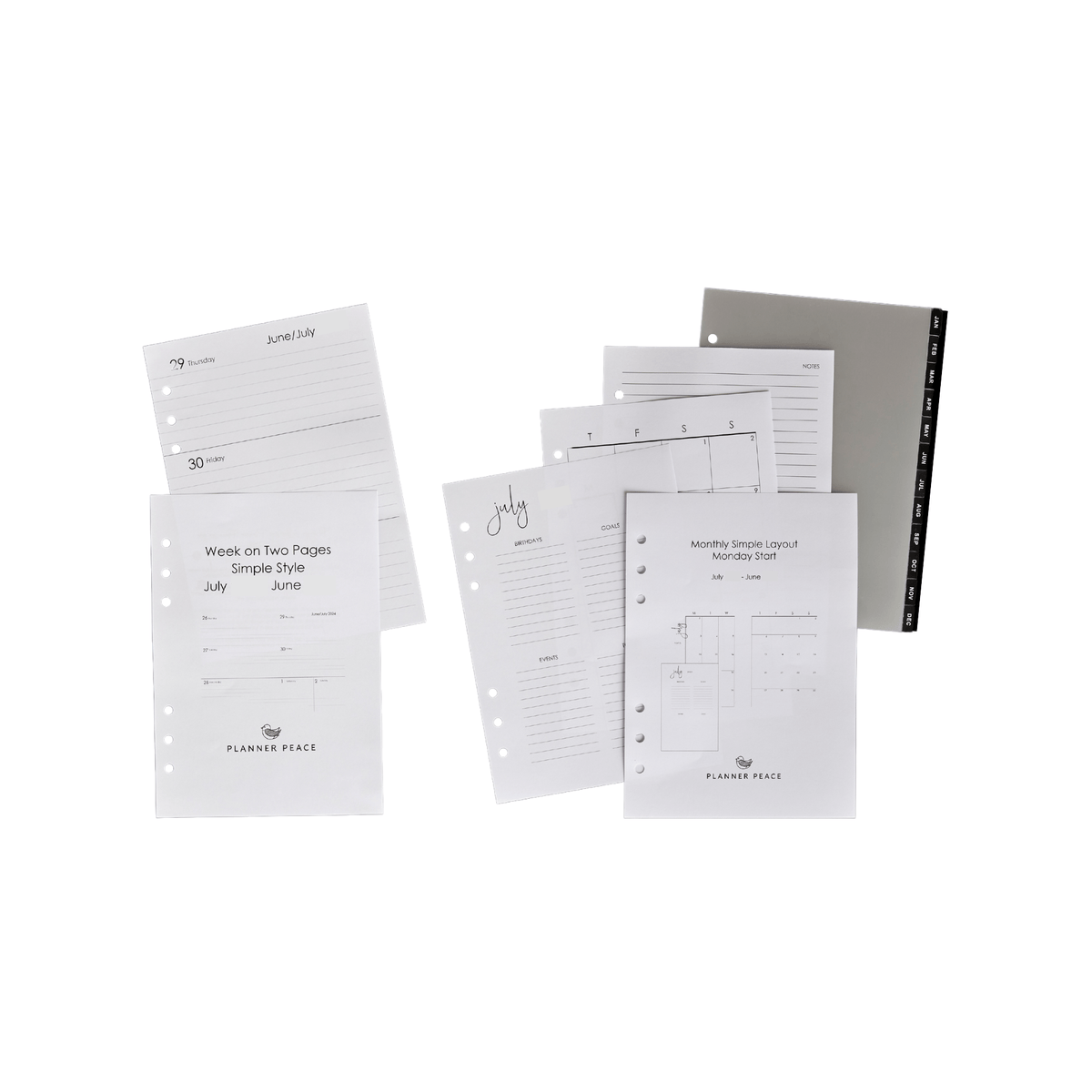 Planner Peace Diary Inserts Only A5 Diary Inserts | FY24/25 | NDIS Participant