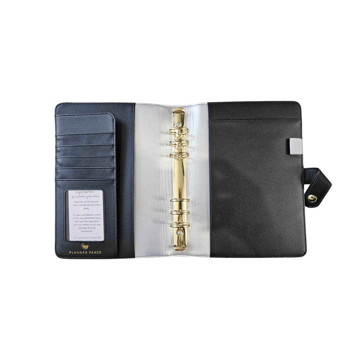 Planner Peace Diary Textured Black Annual Planner A5 | Undated | Textured Black