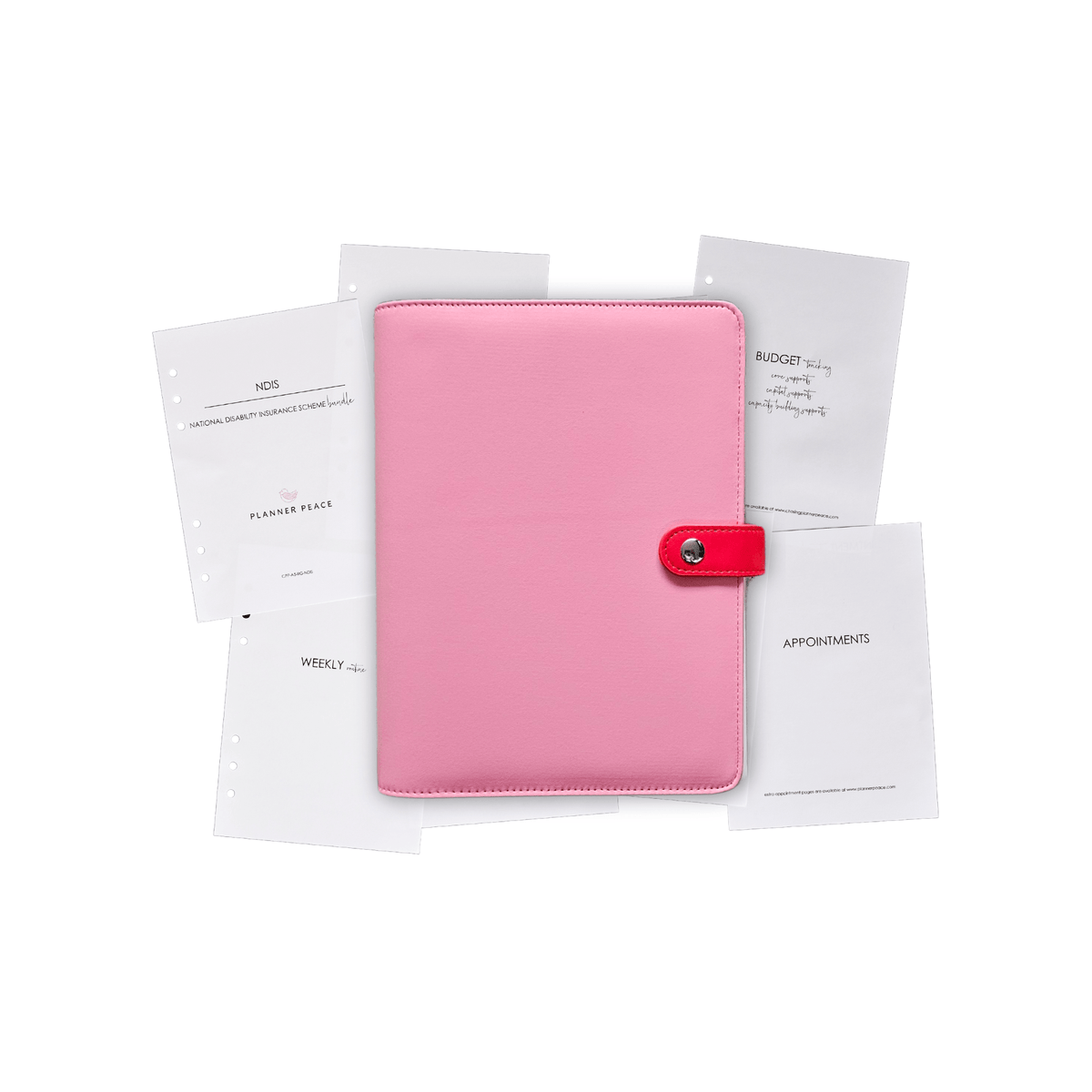 Planner Peace Diary Strawberry Sweets NDIS Support Planner A5 | FY24/25 | Strawberry Sweets