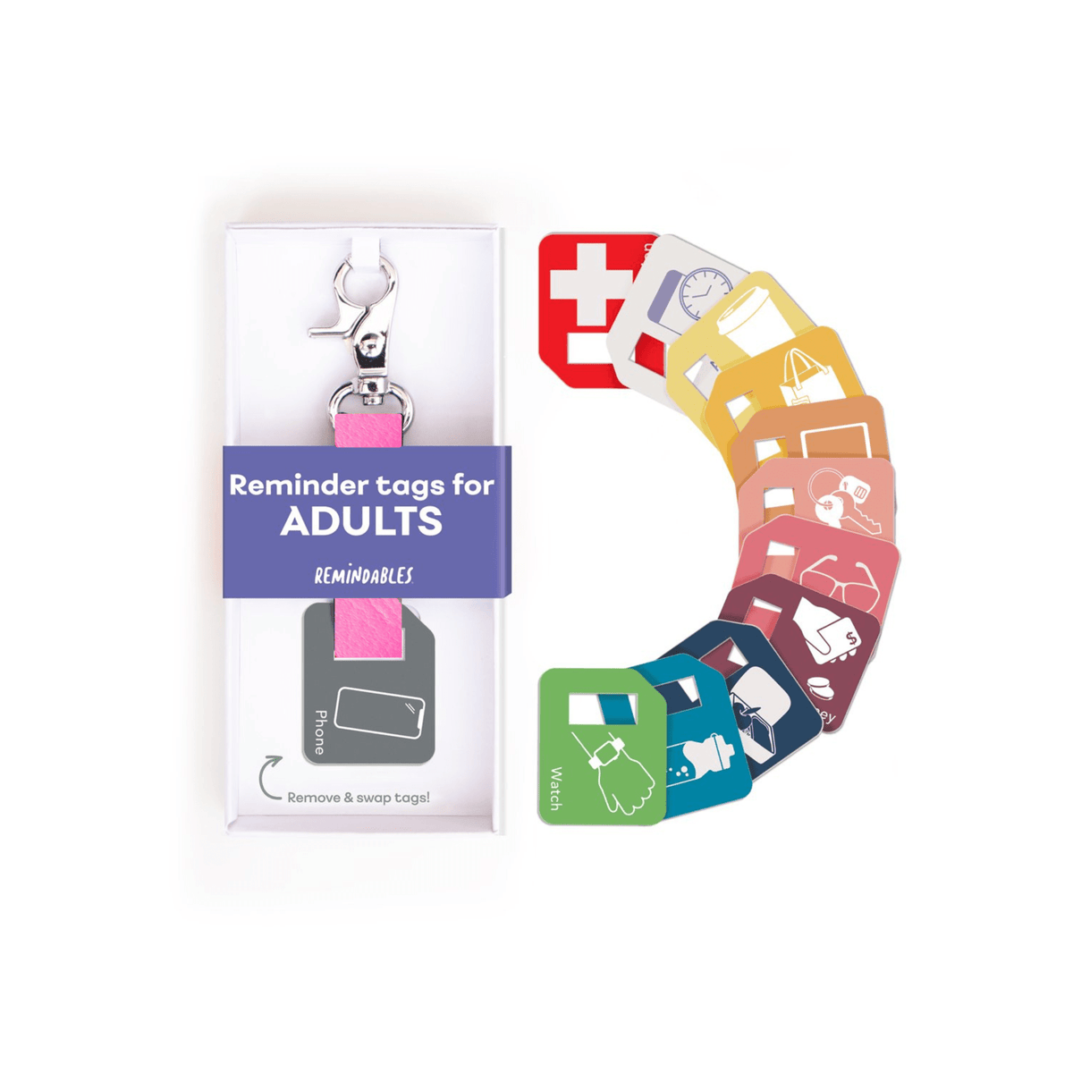 Remindables Bag Tags Pink Bag Tags Adult Set | Pink