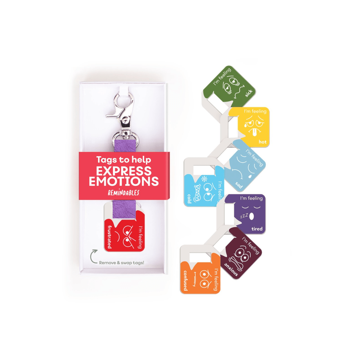 Remindables Bag Tags Purple Bag Tags Emotions Set | Purple