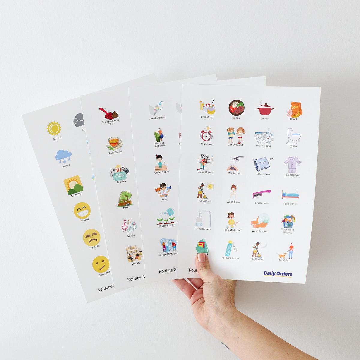 Daily Orders Static Cling Stickers Static Cling Stickers | Routine Pack - L - A4