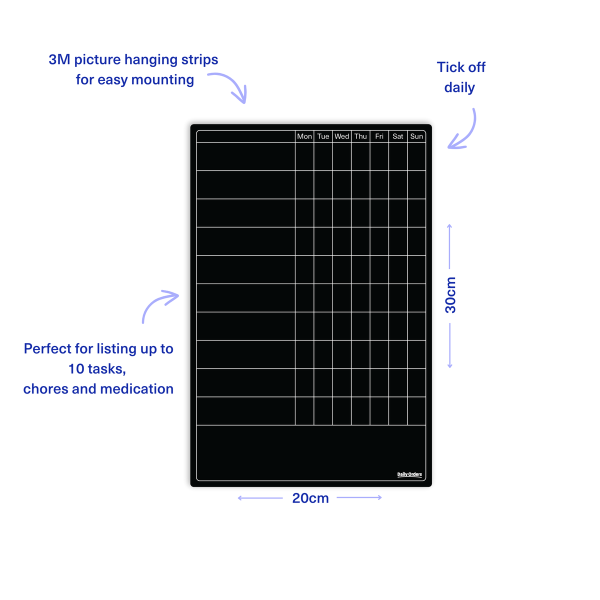 Daily Orders Planner To Do List Planner | XS - 20x30cm / Black