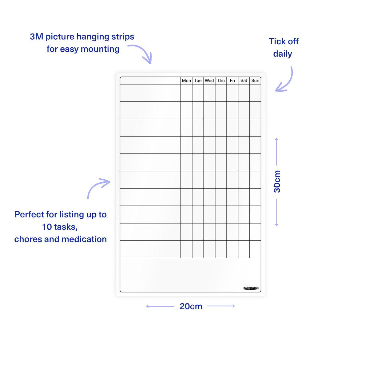 Daily Orders Planner To Do List Planner | Portrait | XS - 20x30cm / White